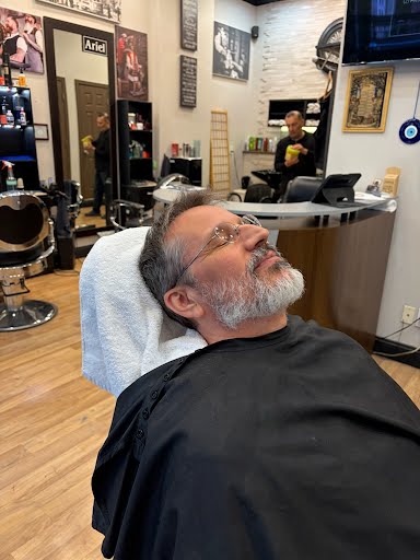 Hot towel shave at Deja Vu Barbershop